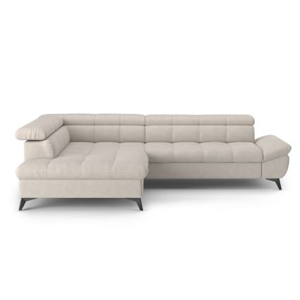 Canapé d'angle convertible en L MARANO gauche beige