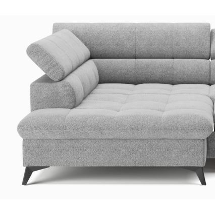Canapé d'angle convertible en L MARANO gauche gris