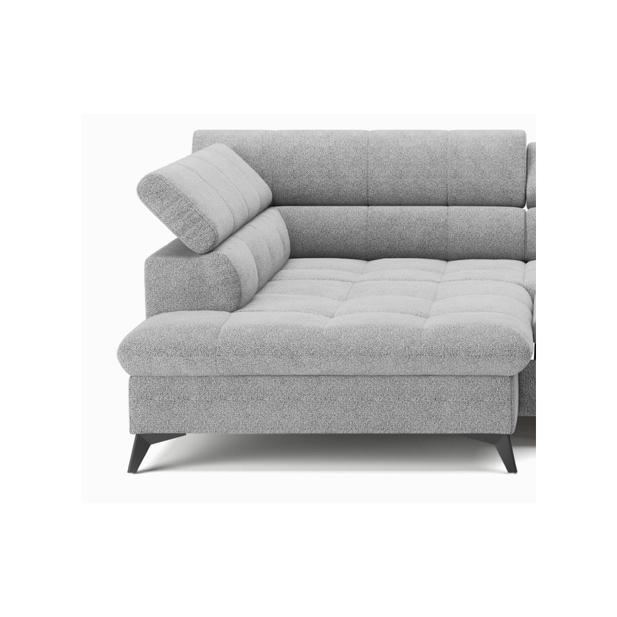Canapé d'angle convertible en L MARANO gauche gris