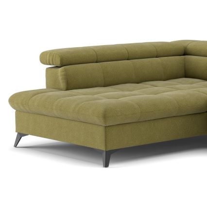 Canapé d'angle convertible en L MARANO gauche olive