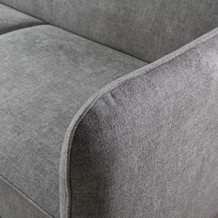 Canapé d'angle convertible en L NISA avec coffre de rangement intégré — gris, version droite