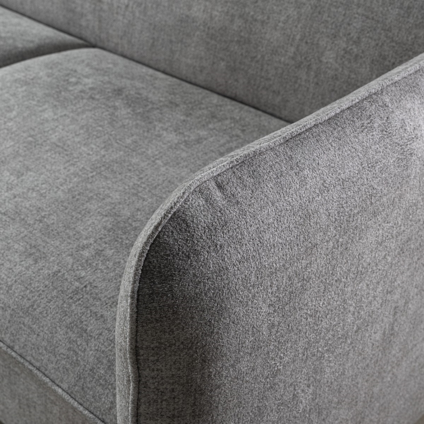 Canapé d'angle convertible en L NISA avec coffre de rangement intégré — gris, version droite