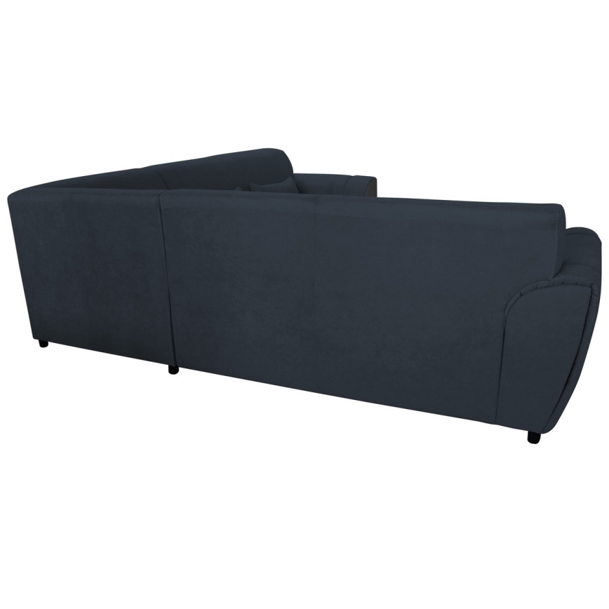 Canapé d'angle convertible en L VISEU avec coffre de rangement, version gauche — anthracite/noir