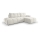 Canapé d'angle convertible en tissu avec rangement, forme en L ALMADA, côté droit, beige