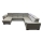 Canapé d'angle convertible en U avec rangement GRANADA gris clair