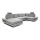 Canapé d'angle convertible en U AVESTA gris avec rangement intégré