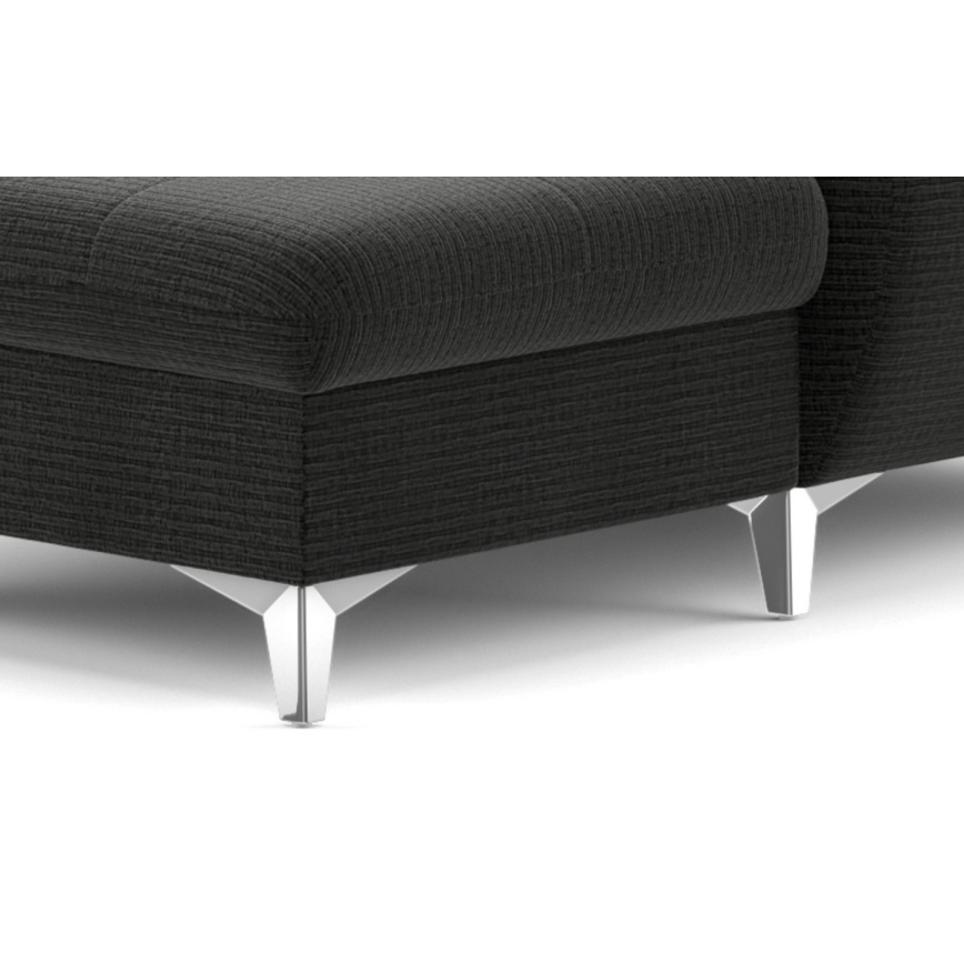 Canapé d'angle convertible en U CATANIA avec rangement, version gauche, graphite
