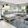 Canapé d'angle convertible en U rembourré AVESTA, gris, avec coffre de rangement