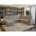 Canapé d'angle convertible en U réversible avec coffre de rangement GRANADA gris clair