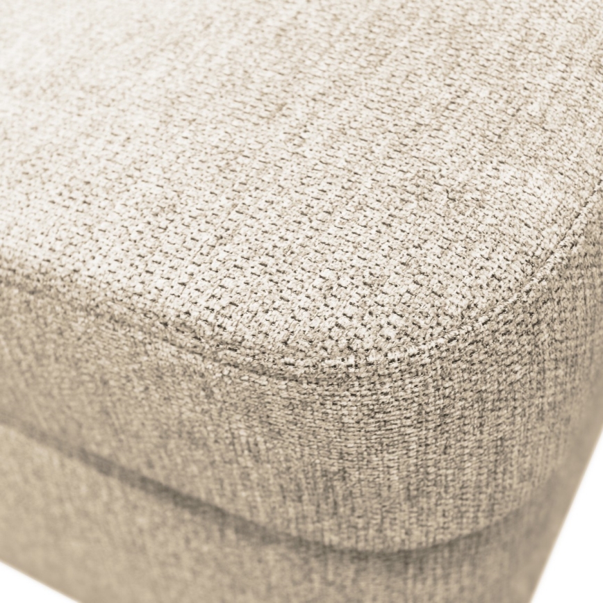 Canapé d'angle convertible en U SERPA, angle droit, beige, avec coffre de rangement