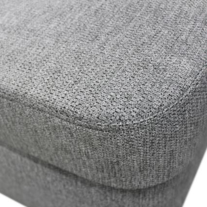 Canapé d'angle convertible en U SERPA, version droite, gris, avec coffre de rangement