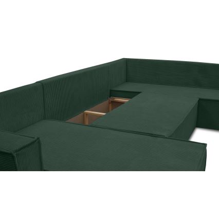 Canapé d'angle convertible en U universel LONDON vert