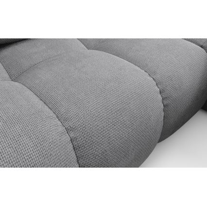 Canapé d'angle convertible rembourré ALMADA avec coffre de rangement en L, angle droit, gris