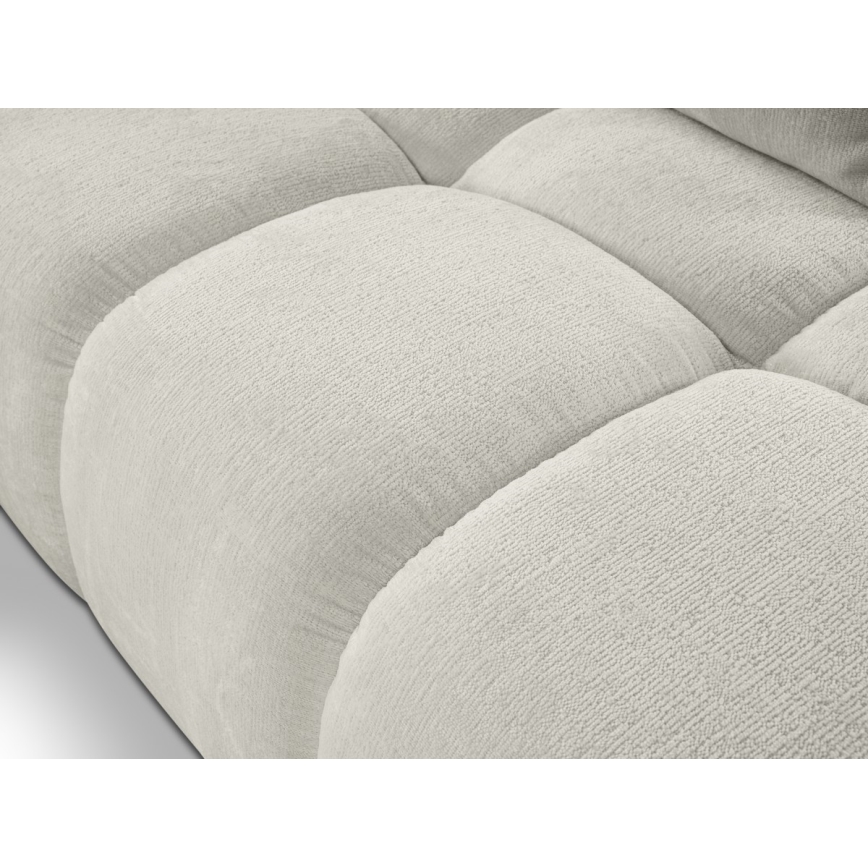 Canapé d'angle rembourré ALMADA convertible en L, version gauche, beige, avec coffre de rangement