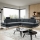 Canapé d'angle convertible rembourré AVESTA en L, anthracite, avec coffre de rangement