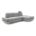 Canapé d'angle convertible rembourré AVESTA en L avec coffre de rangement, angle droit, gris
