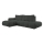 Canapé d'angle convertible rembourré en L ALMADA, version gauche, anthracite, avec coffre de rangement intégré