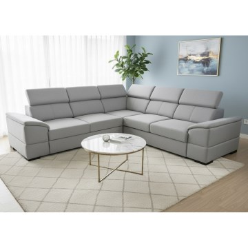 Canapé d'angle convertible réversible avec coffre de rangement GRANADA, gris