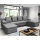 Canapé d'angle convertible réversible en U avec coffre de rangement ALMEIDA gris