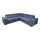 Canapé d'angle convertible universel avec rangement GRANADA bleu