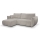 Canapé d'angle convertible universel en L FRIDA, avec coffre de rangement intégré — gris