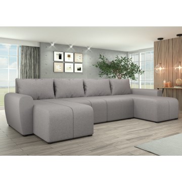 Canapé d'angle convertible universel rembourré NEWPORT gris
