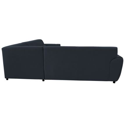 Canapé d'angle convertible VISEU en L avec coffre de rangement, version droite — anthracite/noir