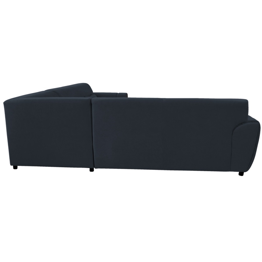 Canapé d'angle convertible VISEU en L avec coffre de rangement, version droite — anthracite/noir