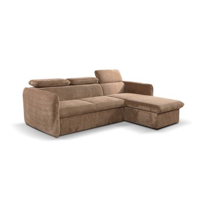 Canapé d'angle convertible en L avec rangement BEJA beige droit