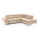 Canapé d'angle en cuir pliable en forme de L SALERNO II droit beige