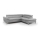 Canapé d'angle en cuir pliable en forme de L SALERNO II droit gris