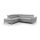 Canapé d'angle en cuir pliable en forme de L SALERNO II gauche gris