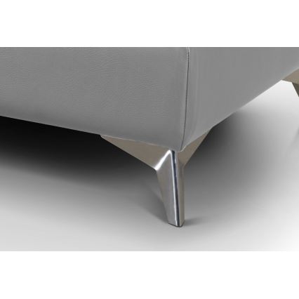 Canapé d'angle en cuir pliable en forme de L SALERNO II gauche gris