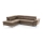 Canapé d'angle en cuir pliable en forme de L SALERNO II marron gauche