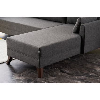 Canapé d'angle en L RIGA, anthracite, orientation droite