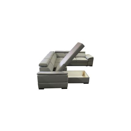 Canapé d'angle convertible en U avec rangement GRANADA gris clair