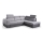 Canapé d'angle pliable avec un espace de stockage MATRIX gris droit