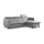 Canapé d'angle pliable avec un espace de stockage NISA gris droit