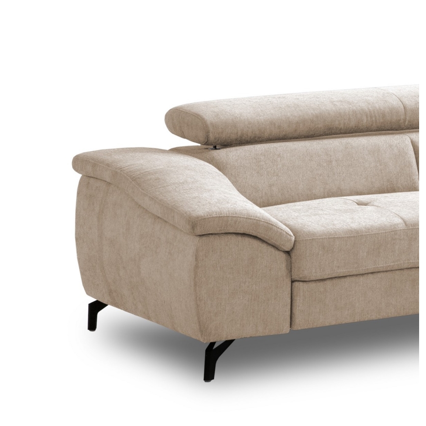 Canapé d'angle pliable en forme de L avec un espace de rangement BRESCIA droit beige