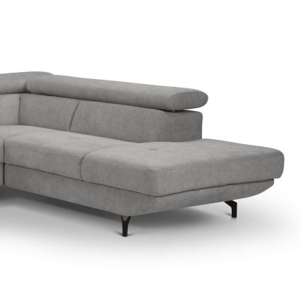 Canapé d'angle pliable en forme de L avec un espace de rangement BRESCIA droit gris