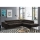 Canapé d'angle pliable en forme de L avec un espace de rangement BRESCIA droit marron