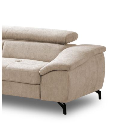 Canapé d'angle pliable en forme de L avec un espace de rangement BRESCIA gauche beige