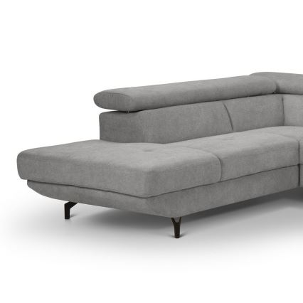 Canapé d'angle pliable en forme de L avec un espace de rangement BRESCIA gauche gris