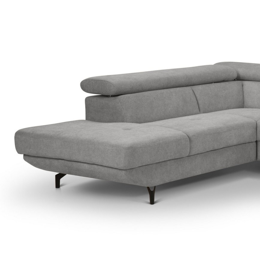 Canapé d'angle pliable en forme de L avec un espace de rangement BRESCIA gauche gris