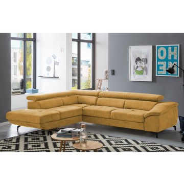 Canapé d'angle pliable en forme de L avec un espace de rangement BRESCIA gauche jaune