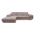 Canapé d'angle pliable en forme de L avec un espace de rangement CASTELO gauche rose