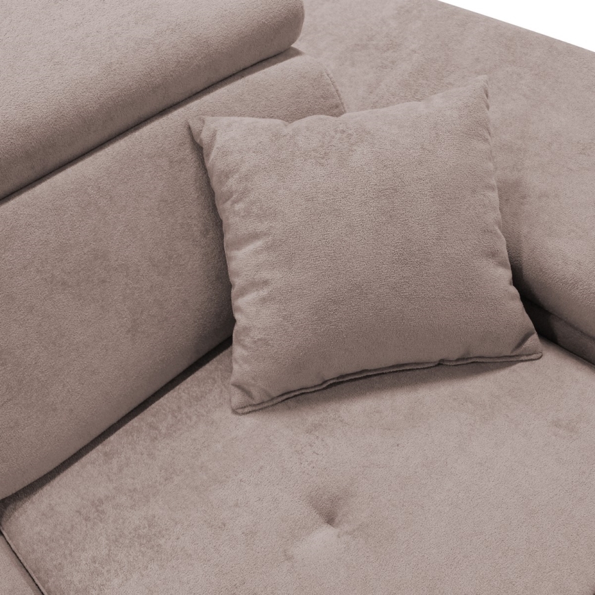 Canapé d'angle pliable en forme de L avec un espace de rangement CASTELO gauche rose