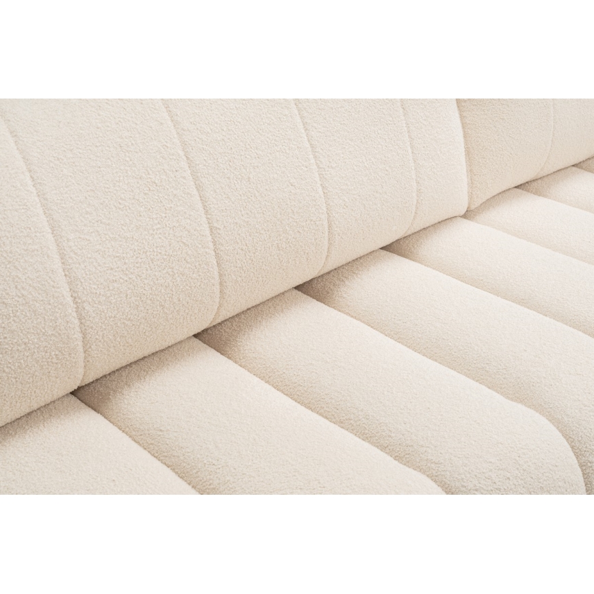 Canapé d'angle pliable en forme de L avec un espace de rangement DESIO droit beige