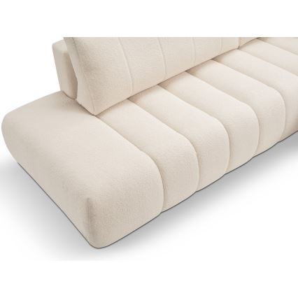 Canapé d'angle pliable en forme de L avec un espace de rangement DESIO droit beige