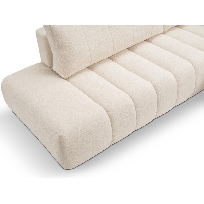 Canapé d'angle pliable en forme de L avec un espace de rangement DESIO droit beige
